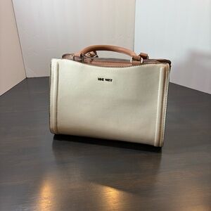 Nine West Elegant Cream and Brown Satchel